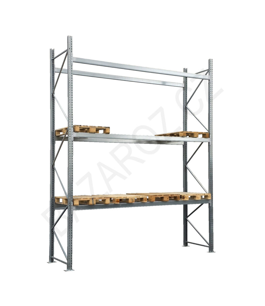 bazarové paletové regály použité repasované skladové na palety prumyslové vysoké pozinkované venkovní nejlevnější bazaroz dexion