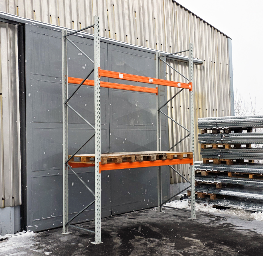 paletové regály bazar použité skladové na palety prumyslové halove profesionální vysoká nosnost základní pole bazaroz stow proman