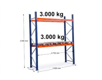 Paletové Regály Mecalux 2 patra – Základní Pole Bazar / použité