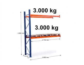 Paletové Regály Mecalux šířka: 2,7m – PŘÍDAVNÉ POLE Bazar / použité