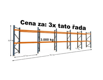 Paletové regály Stow 18x rám, 60x nosník, 10x ochrana Bazar