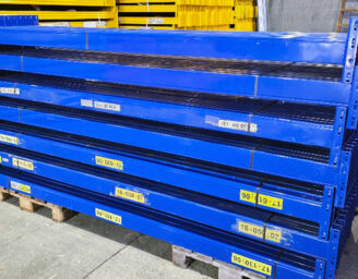 Paletové Regály BITO výška: 6,5m. Nosnost: 3.000 kg / patro. Celek 62m / 368 paletových pozic.