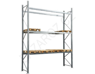 Paletové Regály Dexion šířka: 3,6m – ZÁKLADNÍ POLE - Bazar / použité